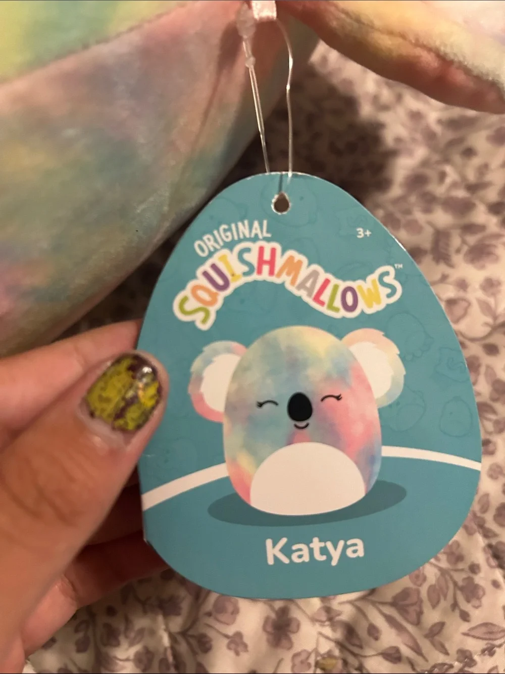 Squishmallows Pastel Tie-Dye Koala Pillow - Pink, Blue, Yellow